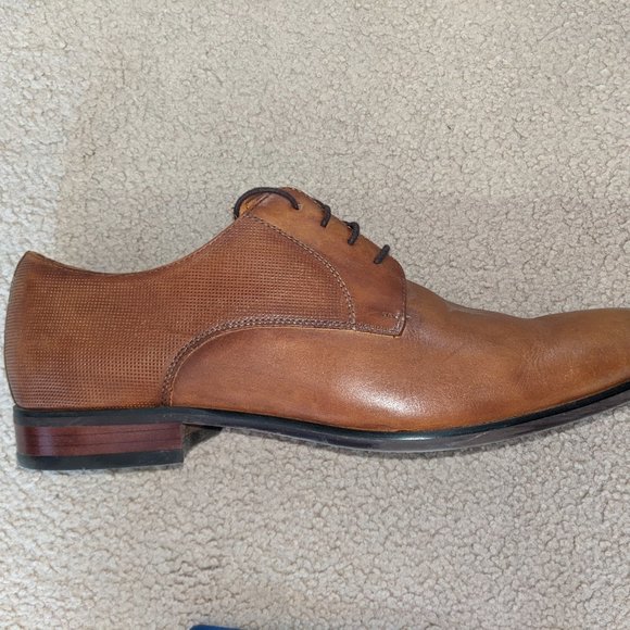 Florsheim Postino Men's Plain Toe Oxford Cognac Leather Dress Shoes 15150-221 - Picture 4 of 5